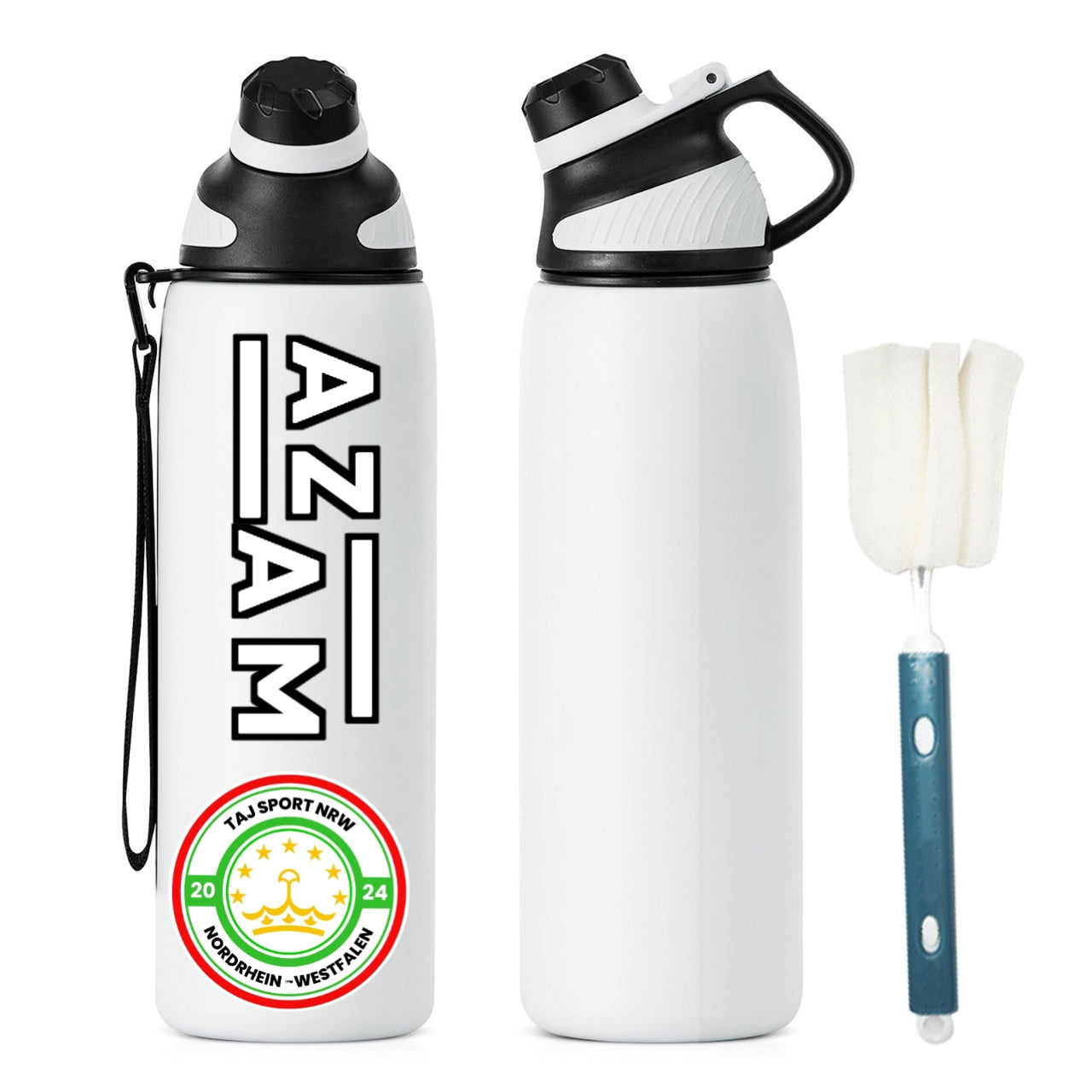 Edelstahl Wasserflasche mit individuellem Vereinslogo